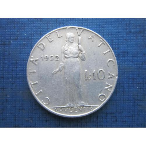 Монета 10 лир Ватикан 1952