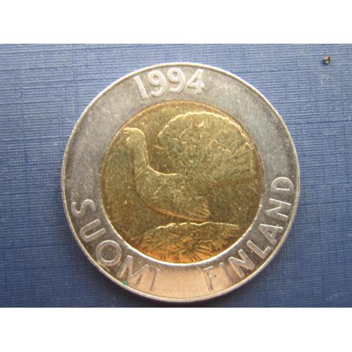 Монета 10 марок Финляндия 1994 фауна птица глухарь
