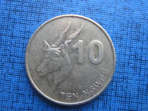 монета 10 нгве Замбия 2012 фауна антилопа
