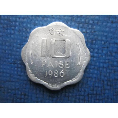 Монета 10 пайс Индия 1986 Калькутта состояние