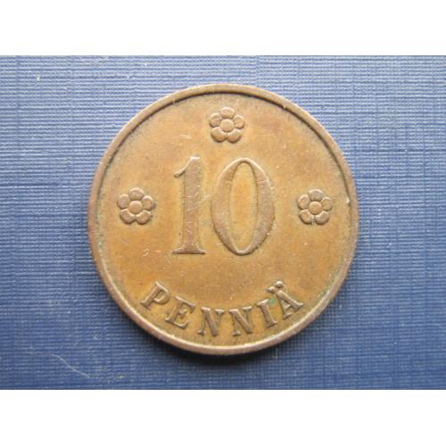 Монета 10 пенни Финляндия 1937