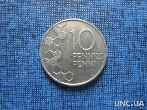 Монета 10 пенни Финляндия 1990
