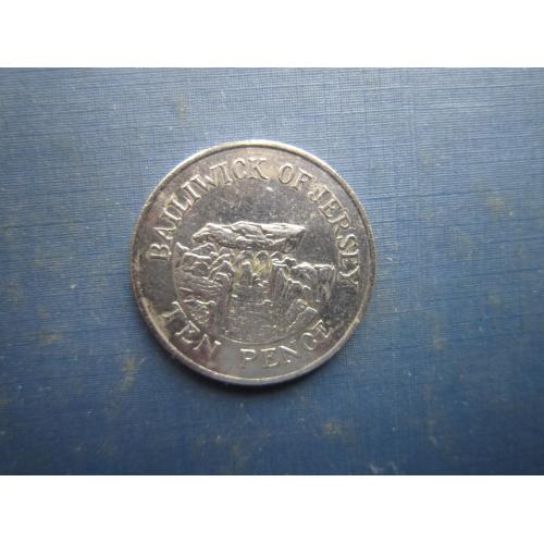 Монета 10 пенсів Джерсі Великобританія 1986 Дольмен Фалдуе