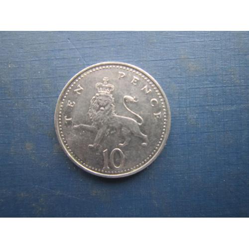 Монета 10 пенсів Великобританія 2000 фауна лев мала