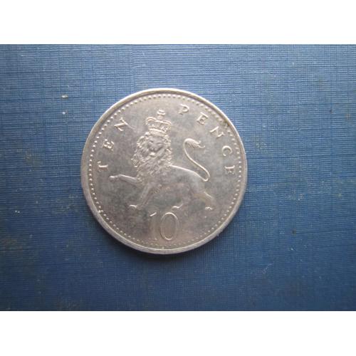 Монета 10 пенсів Великобританія 2002 фауна лев мала