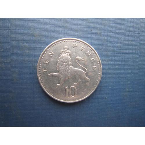 Монета 10 пенсів Великобританія 2007 фауна лев мала