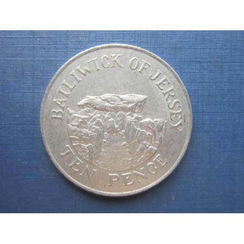 Монета 10 пенсов Джерси Великобритания 1987 скалы большая