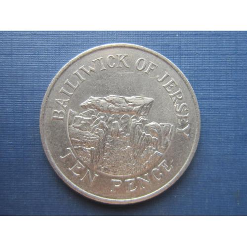 Монета 10 пенсов Джерси Великобритания 1990 скалы большая