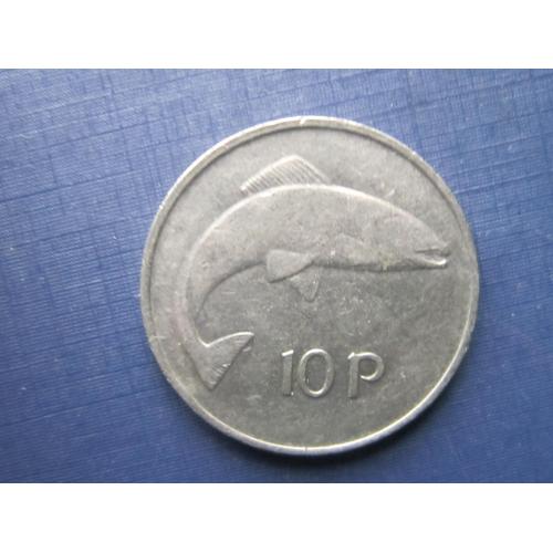 Монета 10 пенсов Ирландия 1980 фауна рыба