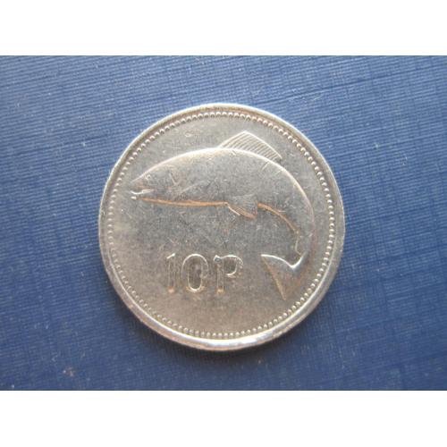 Монета 10 пенсов Ирландия 1994 фауна рыба