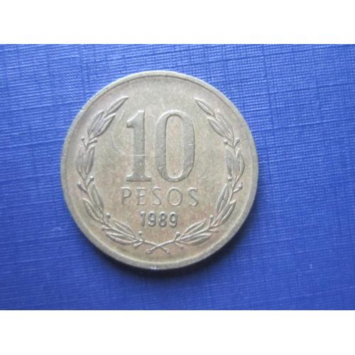 Монета 10 песо Чили 1989