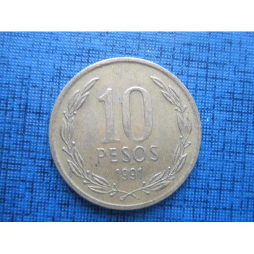 Монета 10 песо Чили 1991