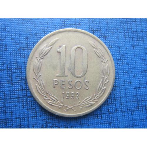 Монета 10 песо Чили 1993