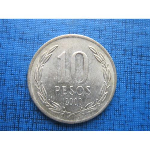Монета 10 песо Чили 2000
