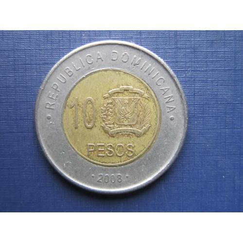 Монета 10 песо Доминиканская республика Доминикана 2008