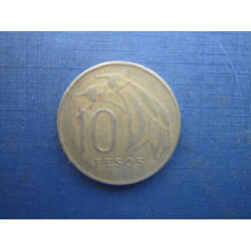 Монета 10 песо Уругвай 1968