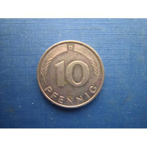Монета 10 пфенігів Німеччина ФРН 1989 D