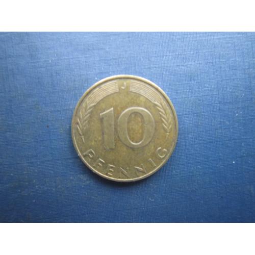 Монета 10 пфенігів Німеччина ФРН 1990 J
