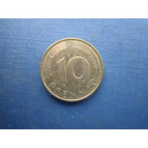 Монета 10 пфенігів Німеччина ФРН 1996 F
