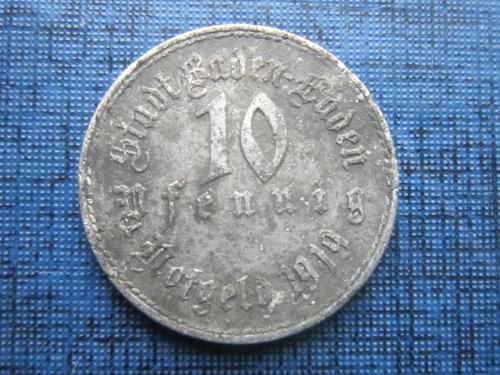 Монета 10 пфеннигов Баден-Баден Германия 1919 нотгельд