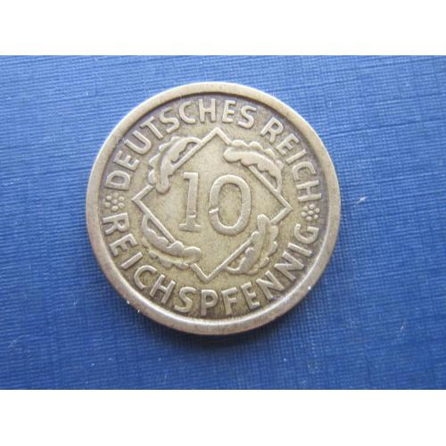 Монета 10 пфеннигов Германия 1925 Е