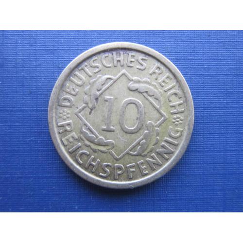 Монета 10 пфеннигов Германия 1929 D