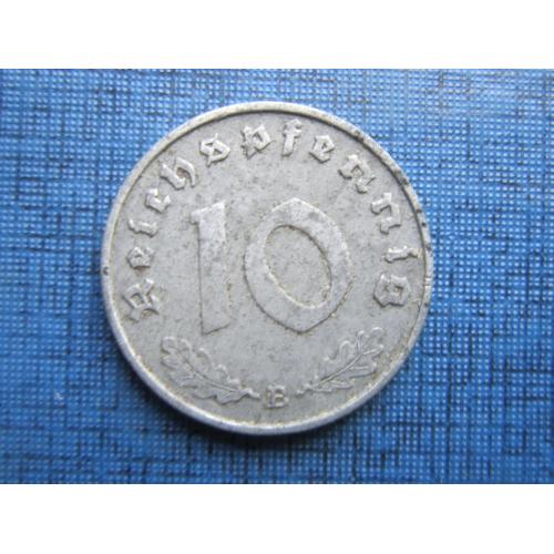 Монета 10 пфеннигов Германия 1941 В Рейх свастика цинк