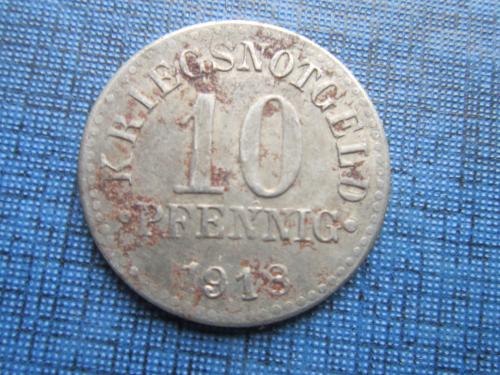 Монета 10 пфеннигов Германия Брауншвейг 1918 нотгельд фауна лошадь конь