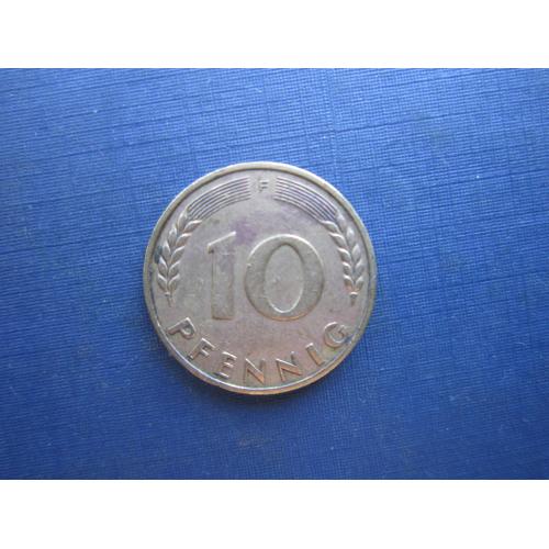 Монета 10 пфеннигов Германия ФРГ 1949 F