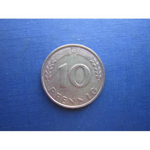 Монета 10 пфеннигов Германия ФРГ 1949 G
