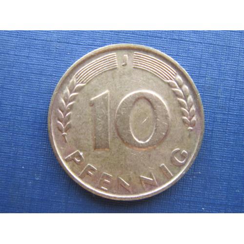 Монета 10 пфеннигов Германия ФРГ 1949 J