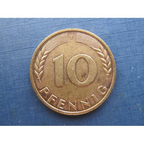 Монета 10 пфеннигов Германия ФРГ 1950 F