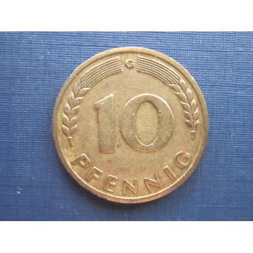 Монета 10 пфеннигов Германия ФРГ 1950 G