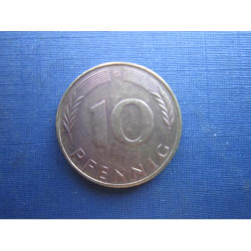 Монета 10 пфеннигов Германия ФРГ 1971 G