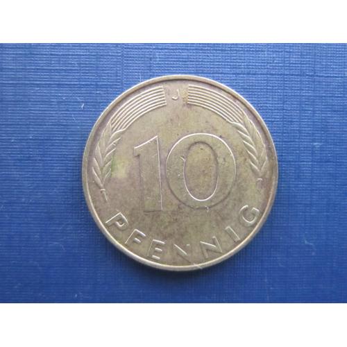 Монета 10 пфеннигов Германия ФРГ 1991 J