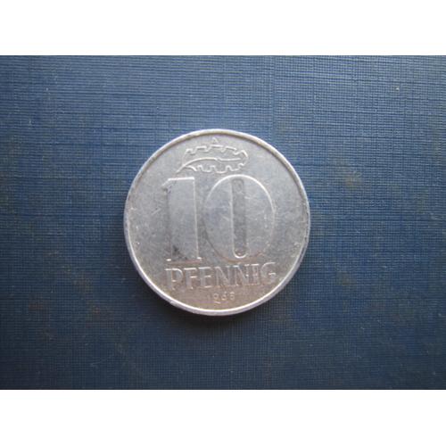 Монета 10 пфеннигов Германия ГДР 1968