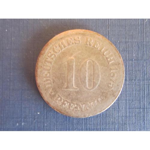 Монета 10 пфеннигов Германия империя 1875