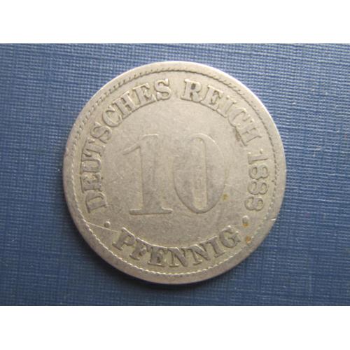 Монета 10 пфеннигов Германия империя 1888 А