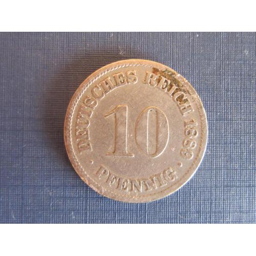 Монета 10 пфеннигов Германия империя 1889 А