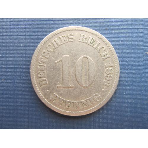 Монета 10 пфеннигов Германия империя 1893 А