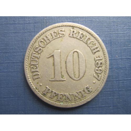 Монета 10 пфеннигов Германия империя 1897 А