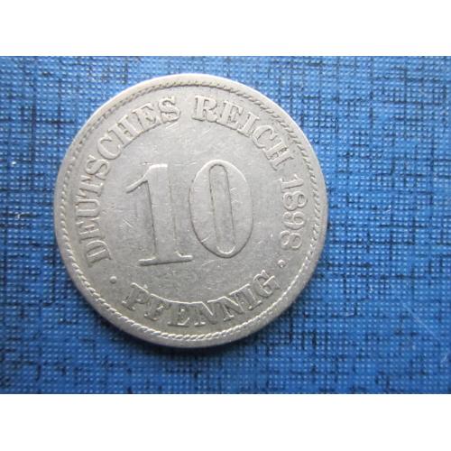 Монета 10 пфеннигов Германия империя 1898 А