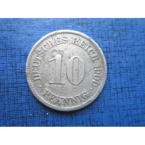 Монета 10 пфеннигов Германия империя 1900 А