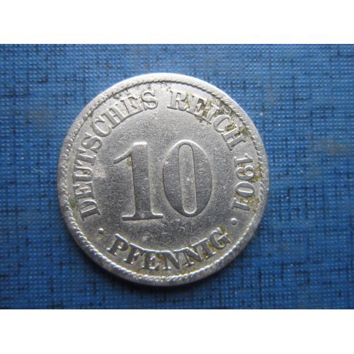 Монета 10 пфеннигов Германия империя 1901 А