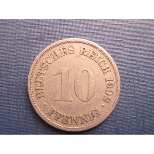 Монета 10 пфеннигов Германия империя 1902 А