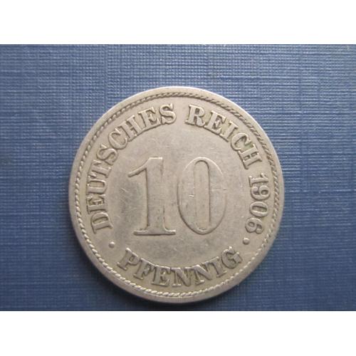 Монета 10 пфеннигов Германия империя 1906 А