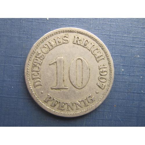 Монета 10 пфеннигов Германия империя 1907 А