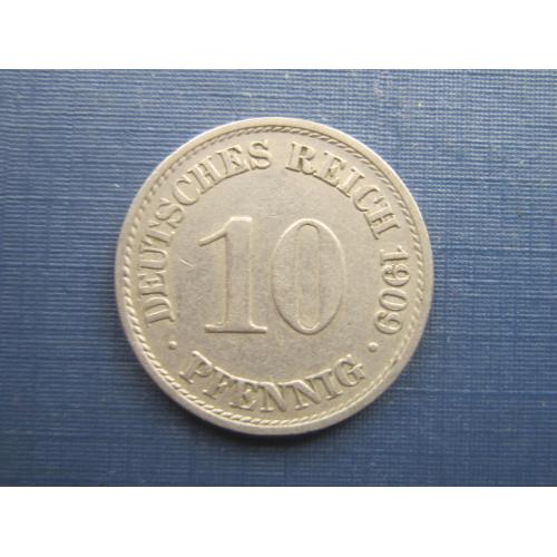 Монета 10 пфеннигов Германия империя 1909 А