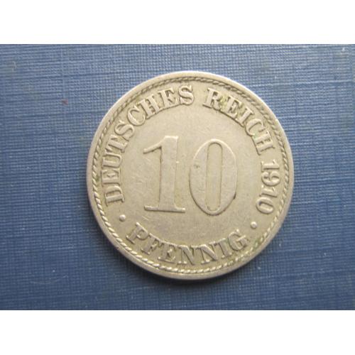 Монета 10 пфеннигов Германия империя 1910 А