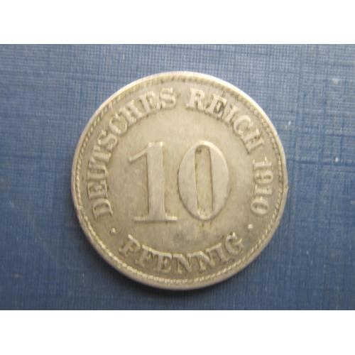 Монета 10 пфеннигов Германия империя 1910 D